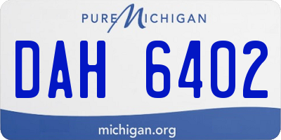 MI license plate DAH6402