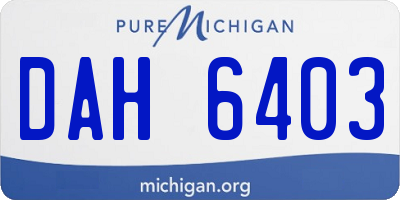 MI license plate DAH6403