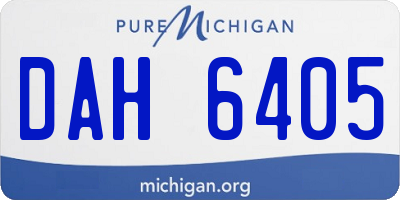MI license plate DAH6405