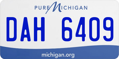 MI license plate DAH6409