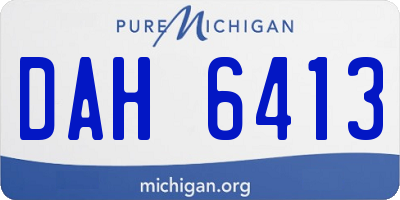 MI license plate DAH6413