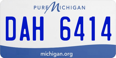 MI license plate DAH6414