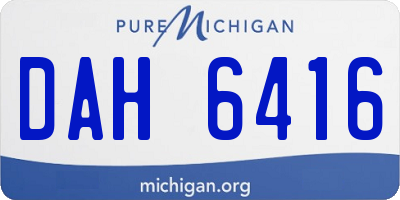 MI license plate DAH6416