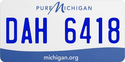 MI license plate DAH6418