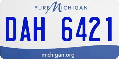 MI license plate DAH6421