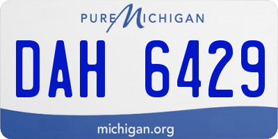 MI license plate DAH6429