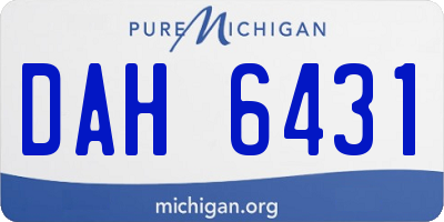 MI license plate DAH6431