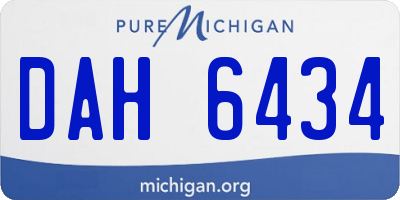 MI license plate DAH6434
