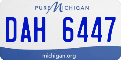 MI license plate DAH6447