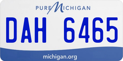 MI license plate DAH6465