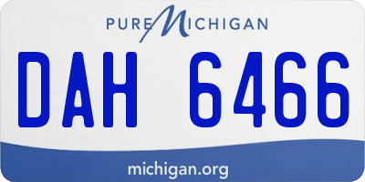 MI license plate DAH6466