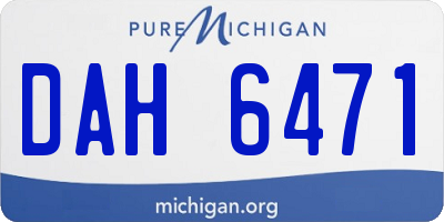 MI license plate DAH6471