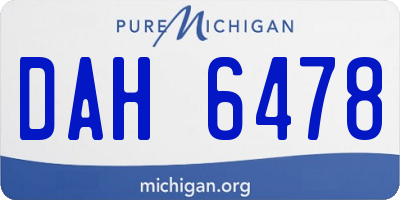 MI license plate DAH6478
