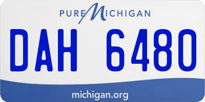 MI license plate DAH6480