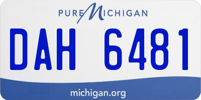 MI license plate DAH6481