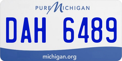 MI license plate DAH6489