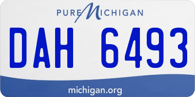 MI license plate DAH6493