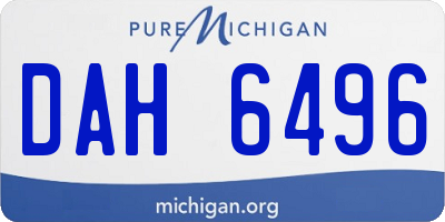 MI license plate DAH6496