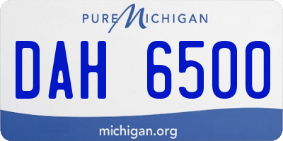 MI license plate DAH6500