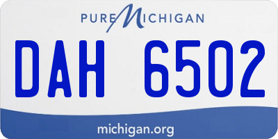 MI license plate DAH6502