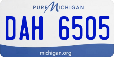 MI license plate DAH6505