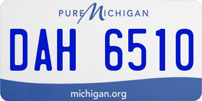 MI license plate DAH6510