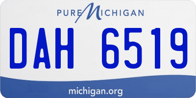 MI license plate DAH6519