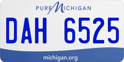 MI license plate DAH6525