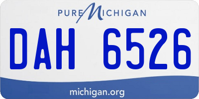 MI license plate DAH6526