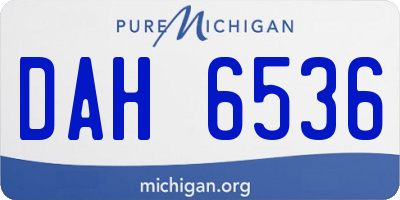 MI license plate DAH6536