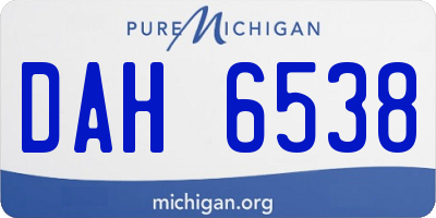 MI license plate DAH6538
