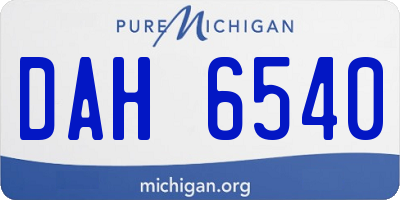 MI license plate DAH6540