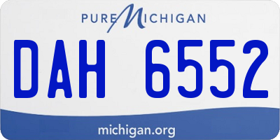 MI license plate DAH6552