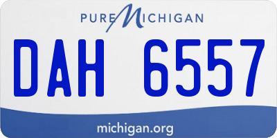MI license plate DAH6557