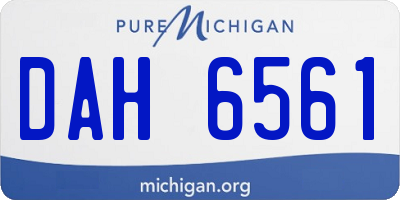 MI license plate DAH6561