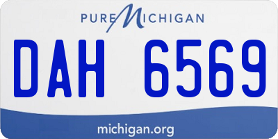 MI license plate DAH6569
