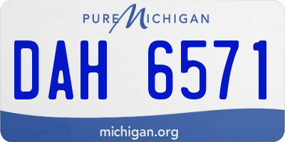 MI license plate DAH6571