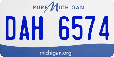 MI license plate DAH6574