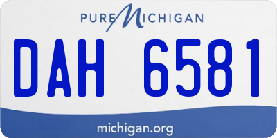 MI license plate DAH6581