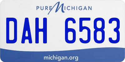 MI license plate DAH6583