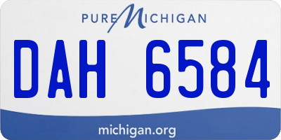MI license plate DAH6584