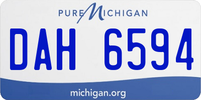 MI license plate DAH6594