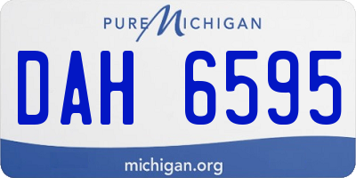 MI license plate DAH6595