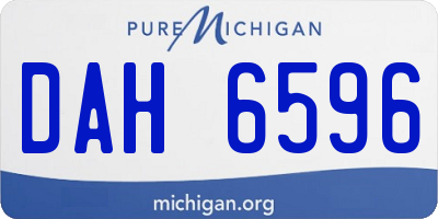 MI license plate DAH6596