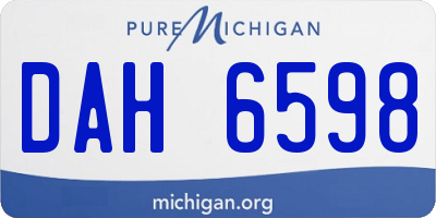 MI license plate DAH6598