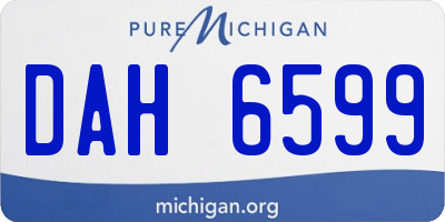 MI license plate DAH6599