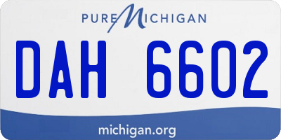 MI license plate DAH6602
