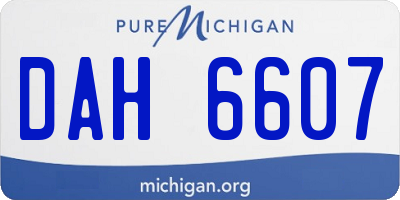 MI license plate DAH6607
