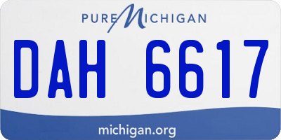 MI license plate DAH6617