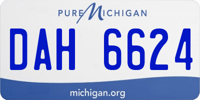 MI license plate DAH6624